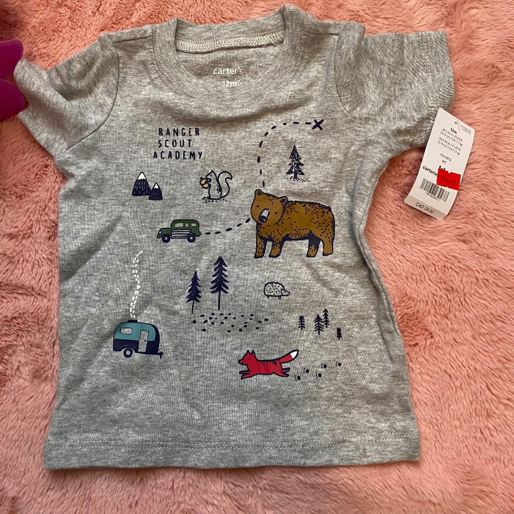 * 2 for $10 Carters Baby Graphic Tee- BNWT